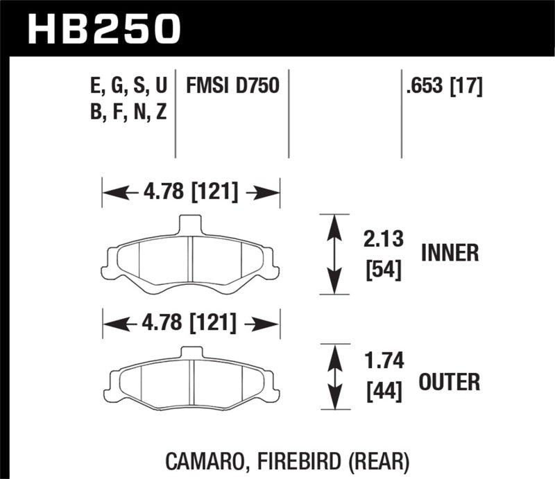 Hawk 98-02 Chevrolet Camaro 5.7L/3.8L / 98-02 Pontiac Firebird 5.7L/3.8L HPS Street Rear Brake Pads-Brake Pads - Performance-Hawk Performance