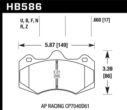Hawk AP Racing CP7040 Performance Ceramic Street Brake Pads-Brake Pads - Performance-Hawk Performance