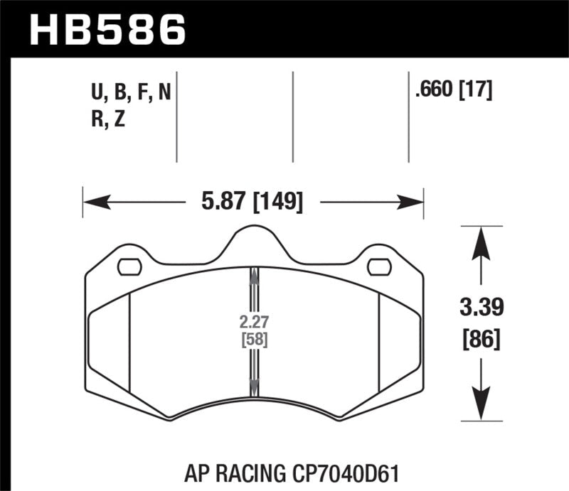 Hawk AP Racing CP7040 Performance Ceramic Street Brake Pads-Brake Pads - Performance-Hawk Performance