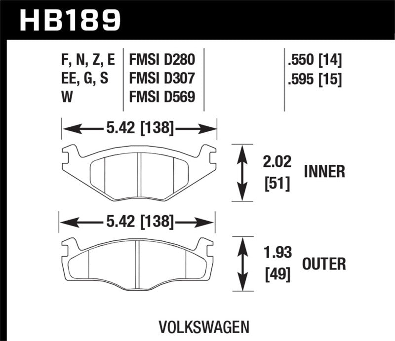 Hawk Blue 9012 Brake Pads Volkswagen-Brake Pads - Racing-Hawk Performance