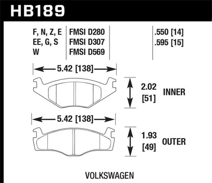 Hawk Blue 9012 Brake Pads Volkswagen-Brake Pads - Racing-Hawk Performance