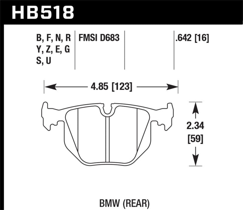 Hawk BMW Rear DTC-70 Race Brake Pads-Brake Pads - Racing-Hawk Performance