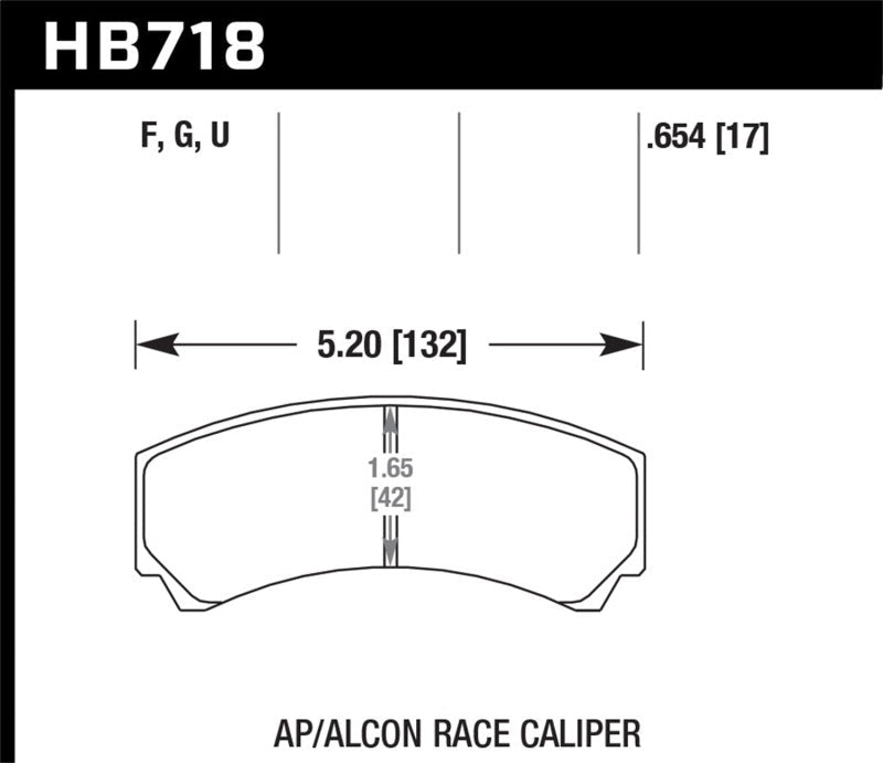Hawk DTC-60 AP Racing/Alcon HB110 w/42mm Rad Depth Racing Brake Pads-Brake Pads - Racing-Hawk Performance