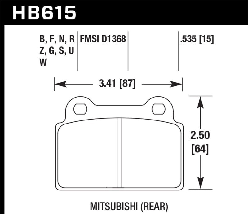 Hawk EVO X HPS Street Rear Brake Pads-Brake Pads - Performance-Hawk Performance