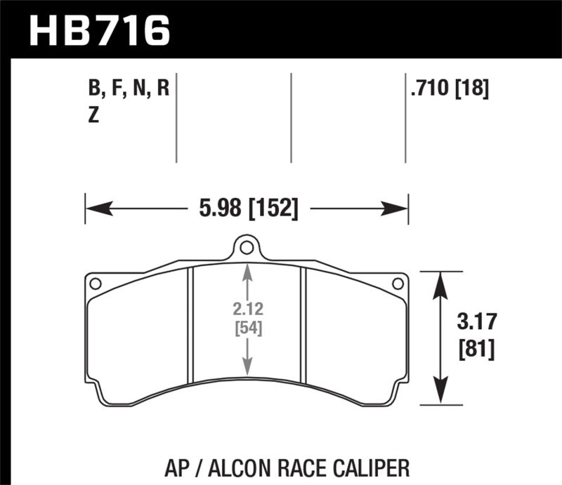 Hawk HPS Brake Pads w/ 0.710 Thickness - AP Racing Alcon Brake Pads - Performance