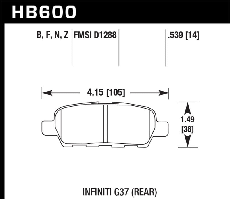 Hawk Infiniti G35 Sport/G37 / 08-10 Nissan Rogue / 07-09 Sentra SE-R / 10 Sentra SE-R M/T HPS Street-Brake Pads - Performance-Hawk Performance