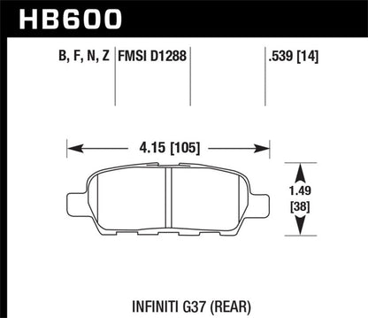 Hawk Infiniti G35 Sport/G37 / 08-10 Nissan Rogue / 07-09 Sentra SE-R / 10 Sentra SE-R M/T HPS Street-Brake Pads - Performance-Hawk Performance