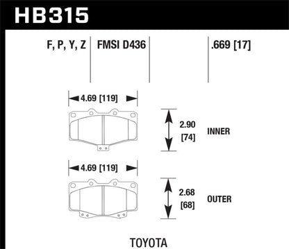 Hawk LTS Street Brake Pads-Brake Pads - OE-Hawk Performance
