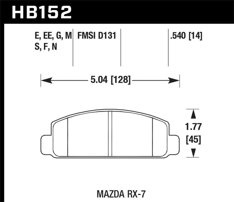 Hawk Mazda RX-7 HPS Street Front Brake Pads-Brake Pads - Performance-Hawk Performance