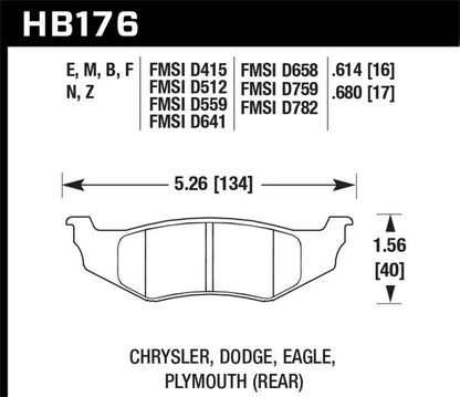 Hawk SRT4 HP+ Street Rear Brake Pads-Brake Pads - Performance-Hawk Performance