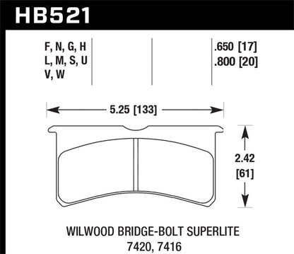 Hawk Wilwood Superlite DTC-30 Race Brake Pads-Brake Pads - Racing-Hawk Performance