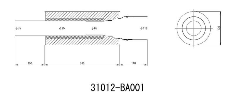 HKS Universal Carbon-Ti Cat-back Exhaust - 170mm Shell/75mm Diameter-Catback-HKS