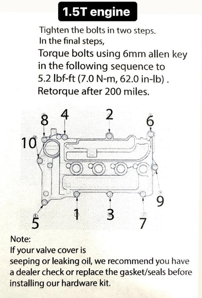 Chasing JS FK8/ DE5 / Civic / 2.0T Accord Valve Cover Bolt Kit