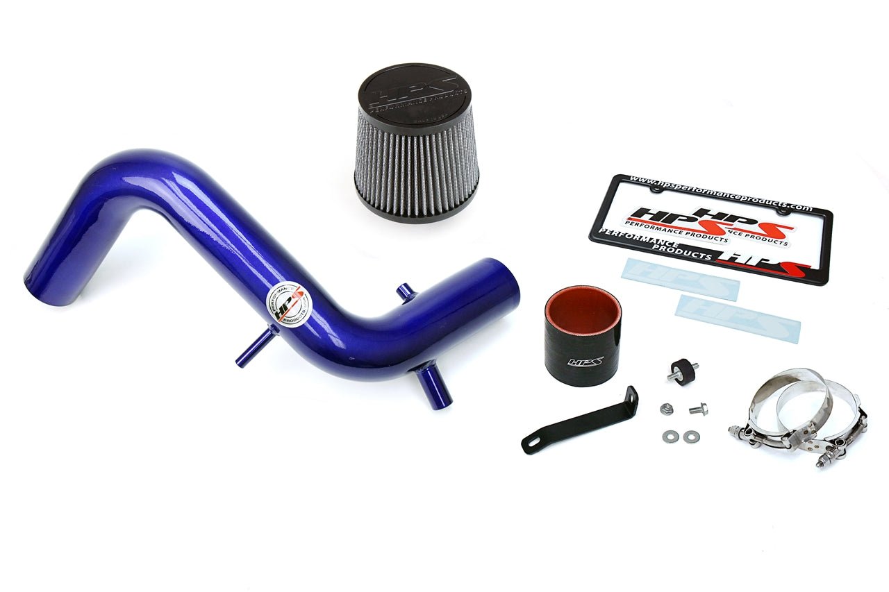 HPS Performance Shortram Air Intake Kit 2013 - 2017 Hyundai Veloster 1.6L Turbo, Blue Air Intake Kit