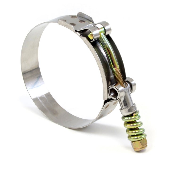 HPS Stainless Steel Spring Loaded T - Bolt Hose Clamp SAE 172 - Effective Size: 6.26" - 6.57" (159mm - 167mm) Spring Loaded T - Bolt Hose Clamp