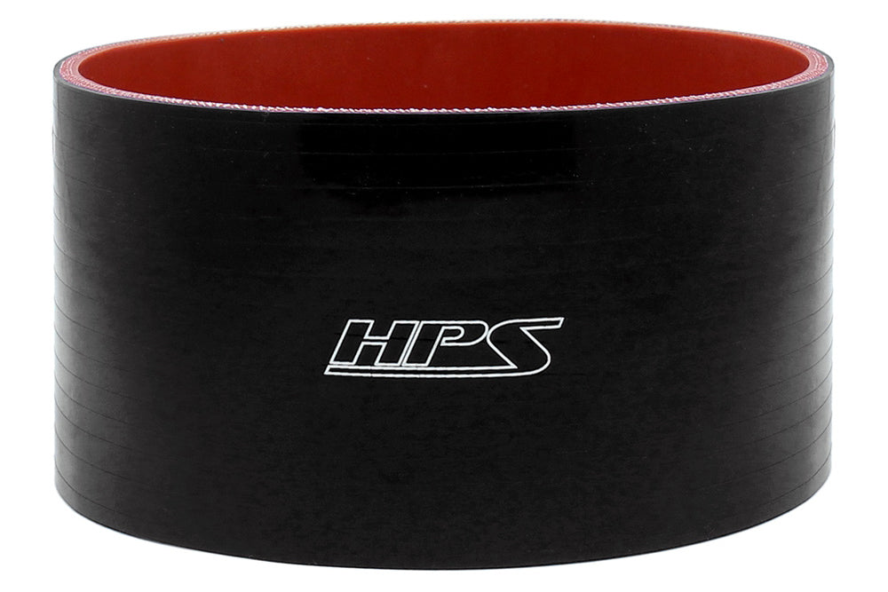 HPS 5 inch High Temp 4-ply Reinforced Black Silicone Straight Coupler Hose Connector 127mm