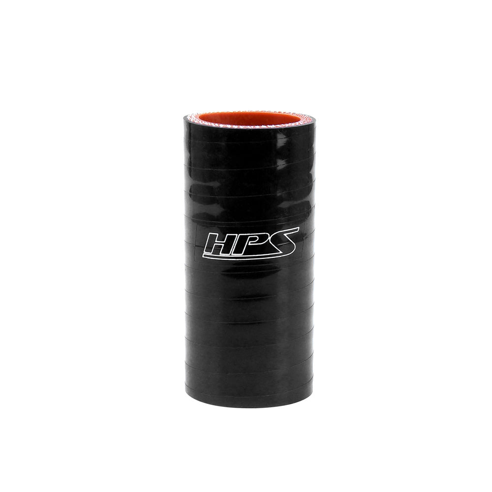 HPS 1 inch High Temp 4-ply Reinforced Black Silicone Straight Coupler Hose Connector 25mm