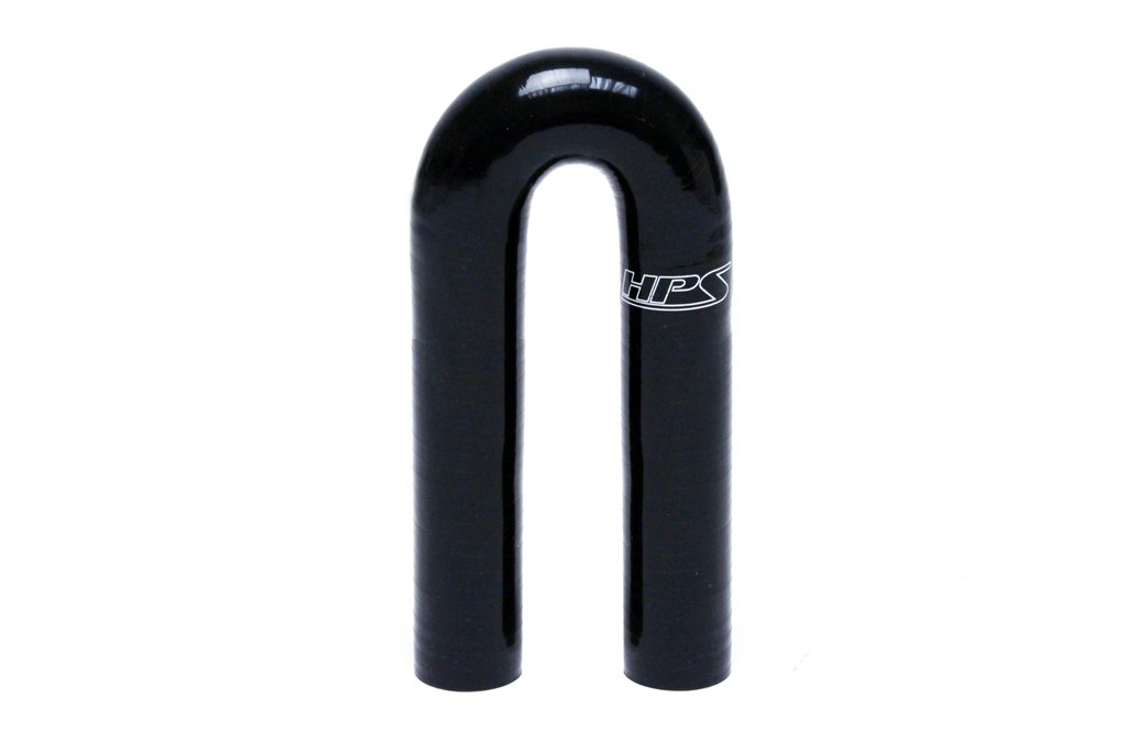 HPS High Temp 4-ply Reinforced 180 Degree U Bend Elbow Coupler Radiator Coolant Heater Hose Black