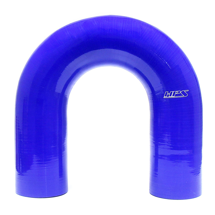 HPS 2-1/4 inch Blue Silicone 180 Degree U Bend Elbow Coupler Hose High Temp 4-ply Reinforced 57mm HTSEC180-225-Blue
