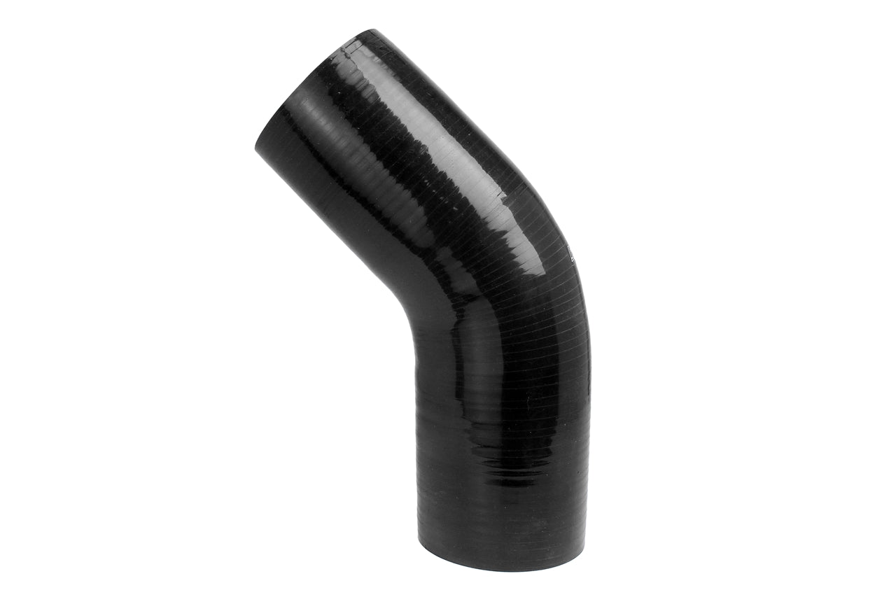 HPS 3-3/4 3.75 inch Black Silicone 45 Degree Elbow Coupler Hose High Temp Reinforced 95mm HTSEC45-375-BLK