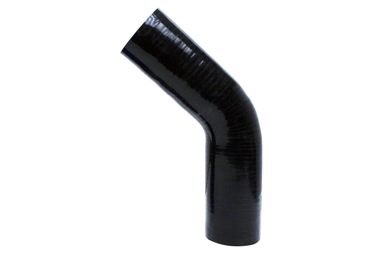 HPS 2-1/4 2.25 inch Black Silicone 45 Degree Elbow Coupler Hose High Temp Reinforced 57mm HTSEC45-225-BLK