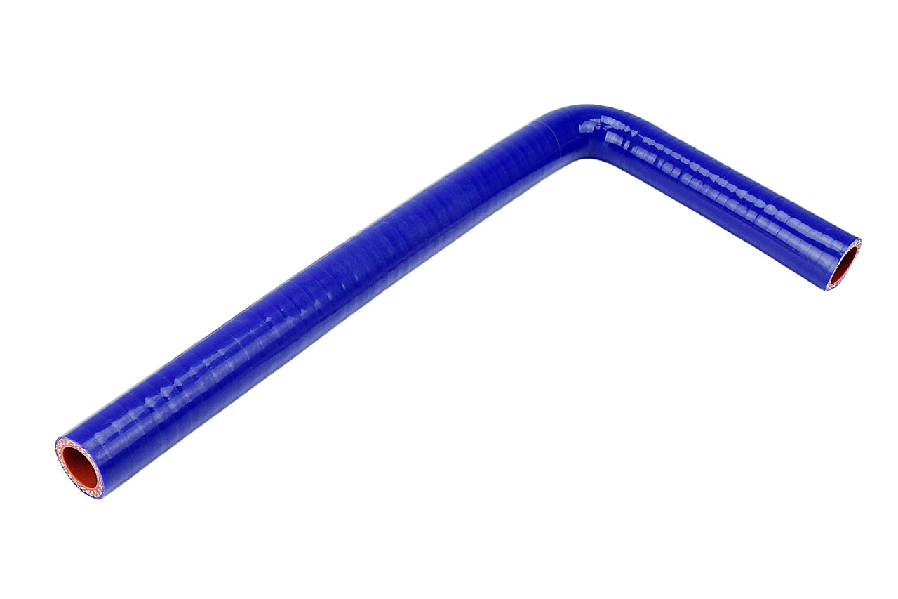 HPS 1/2 inch high temp 4-ply Reinforced Silicone 90 Degree Elbow Heater Hose Blue HTSEC90-050-BLUE