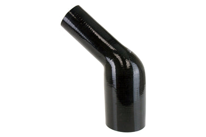 HPS 2-3/8 - 3-1/8 inch 2.38 3.12 Black Silicone 45 Degree Elbow Reducer Coupler Hose High Temp Reinforced 60mm 80mm HTSER45-238-312-BLK