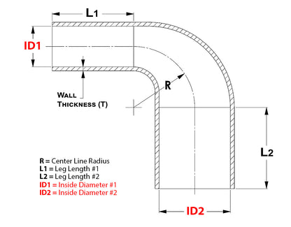 HPS Silicone 90 Degree Elbow Reducer Hoses