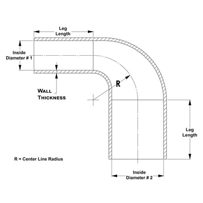 HPS 7/8" - 1-1/2" ID, Silicone 90 Degree Elbow Reducer Hose, High Temp 4-ply Reinforced (22mm - 38mm)