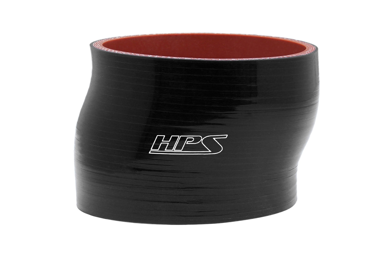HPS 3.25 inch ID 4 inch Long Black Silicone Offset Straight Coupler Hose High Temp 4-ply Reinforced 83mm HTSOC-325-L4-BLK