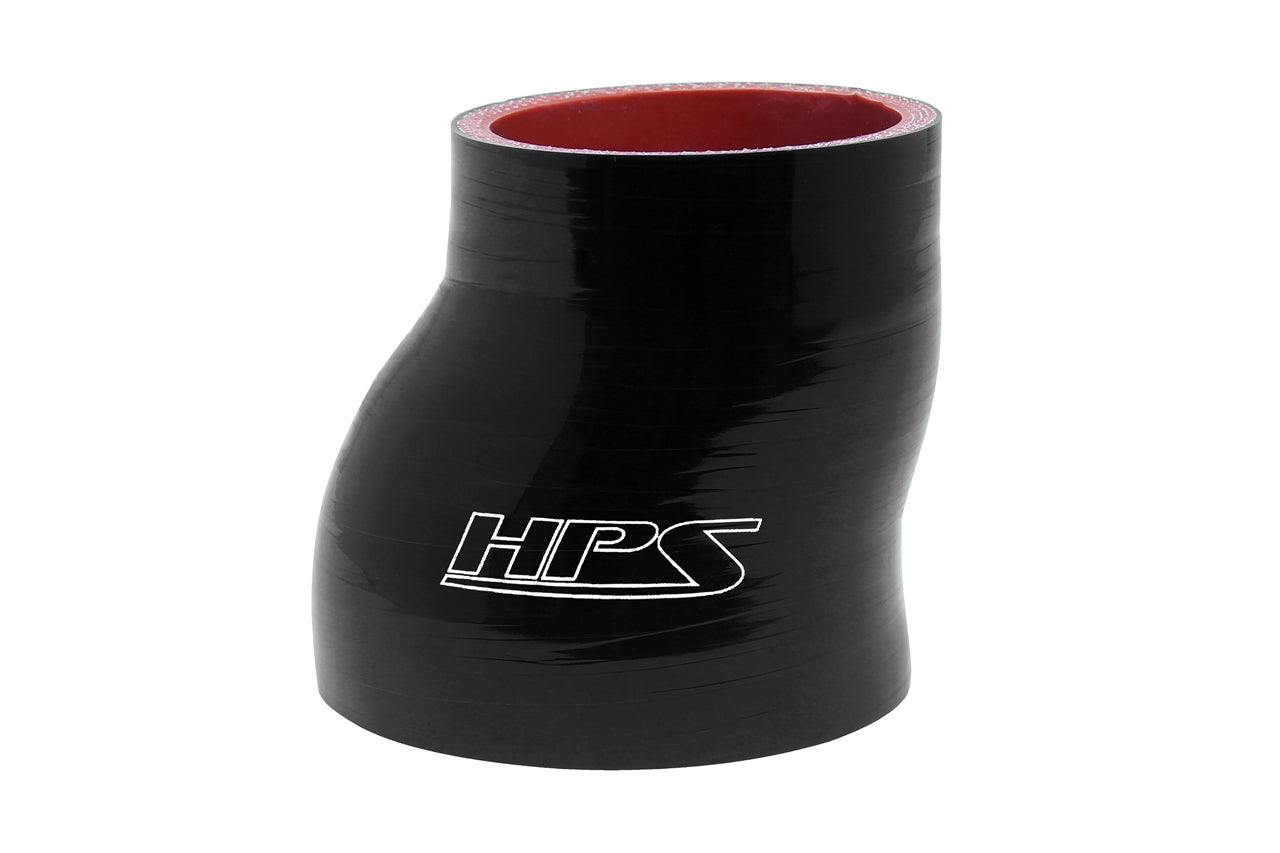 HPS Black 2-1/2" - 2-3/4" ID Silicone Offset Straight Reducer Coupler Hose Connector High Temperature 4-ply Reinforced HTSOR-250-275-BLK