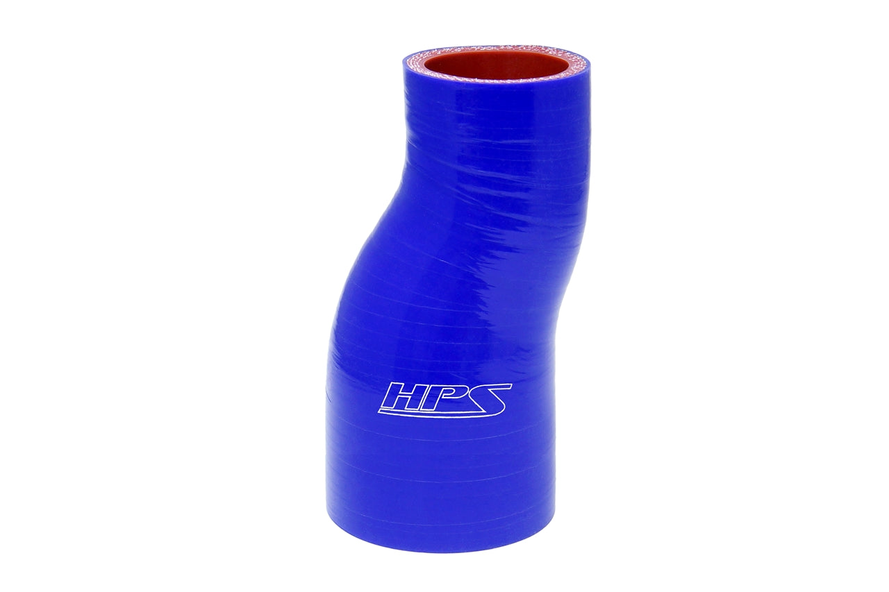 HPS 2 - 2.5 inch Inside Diameter, 6 inch Long Silicone Offset Reducer Coupler Hose, High Temp 4-ply Reinforced, Blue (51mm - 63mm Inside Diameter, 152mm Length)