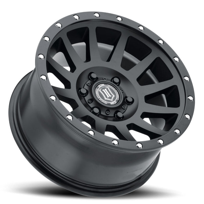 ICON Compression 17x8.5 5x5 - 6mm Offset 4.5in BS 71.5mm Bore Satin Black Wheel Wheels - Cast