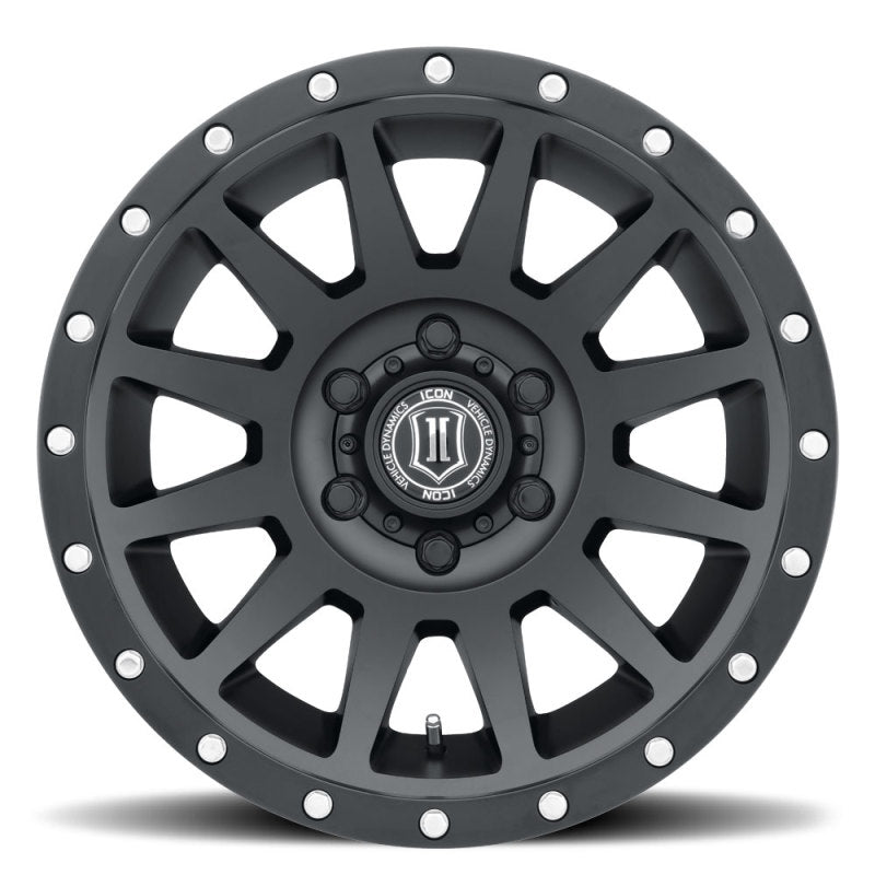 ICON Compression 17x8.5 5x5 - 6mm Offset 4.5in BS 71.5mm Bore Satin Black Wheel Wheels - Cast