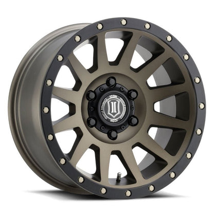 ICON Compression 17x8.5 6x5.5 25mm Offset 5.75in BS 95.1mm Bore Bronze Wheel-Wheels - Cast-ICON