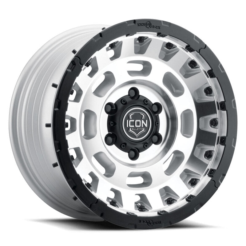 ICON Hammer Pro 17x8.5 / 5x5 / -6mm / 4.5in BS - Silver Machined-Wheels - Cast-ICON
