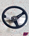 Nardi Deep Corn 350mm Black Spokes / Black Suede / Red Stitch