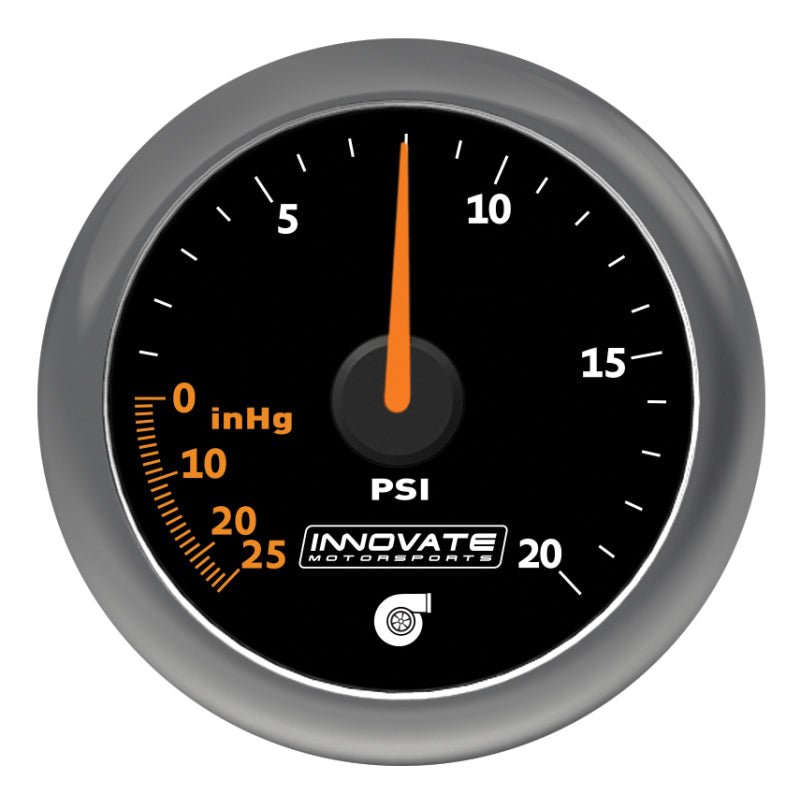 Innovate MTX Analog 20 PSI Vacuum/Boost Gauge Kit - Black Dial-Gauges-Innovate Motorsports