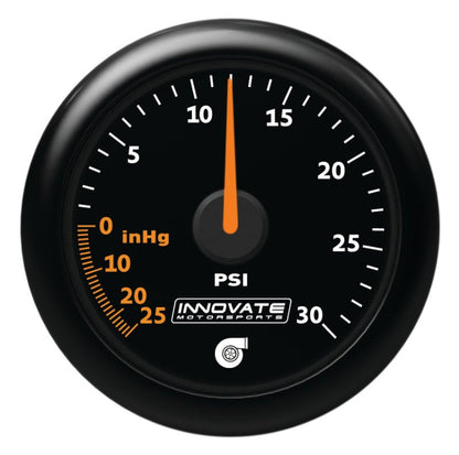 Innovate MTX Analog 30 PSI Vacuum/Boost Gauge Kit - Black Faceplate-Gauges-Innovate Motorsports