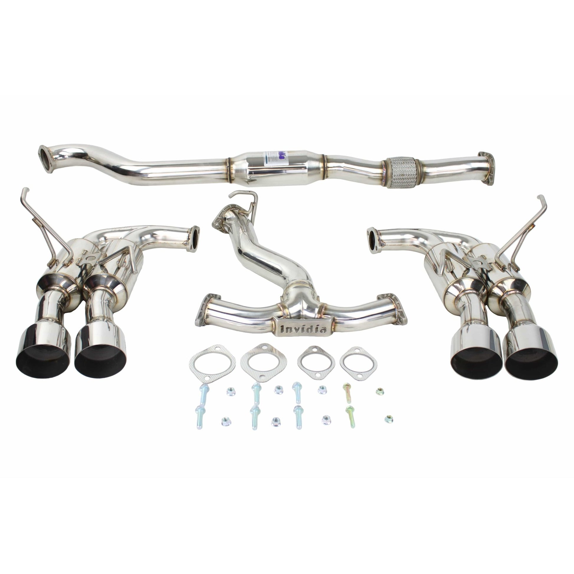 Invidia Gemini/R400 Single Layer Quad Stainless Steel Tip Cat - Back Exhaust - 2015+ Subaru WRX/STI - Catback - Invidia