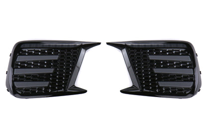 OLM Smoked Tri Bar Fog Light Bezel (No Fog Hole) - 2018-2021 Subaru WRX / STI