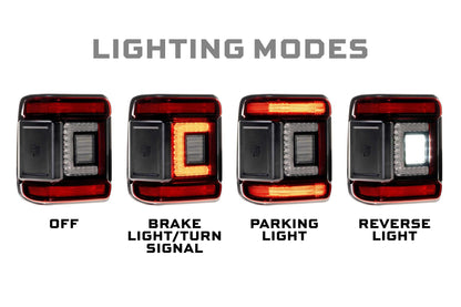 Jeep Wrangler JL (2018+): Morimoto XB Low Profile Tail Lights (Red) - Tail Lights - Morimoto XB LED Tails