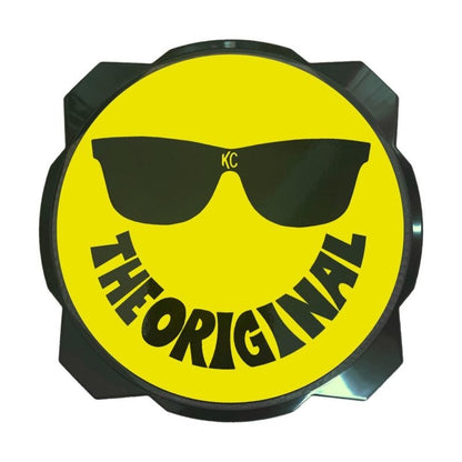 KC HiLiTES 6in. Hard Cover for Gravity Pro6 LED Lights (Single) - Smiley Face- Yellow/Black KC Logo-Light Covers and Guards-KC HiLiTES