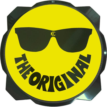 KC HiLiTES 6in. Hard Cover for Gravity Pro6 LED Lights (Single) - Smiley Face- Yellow/Black KC Logo-Light Covers and Guards-KC HiLiTES