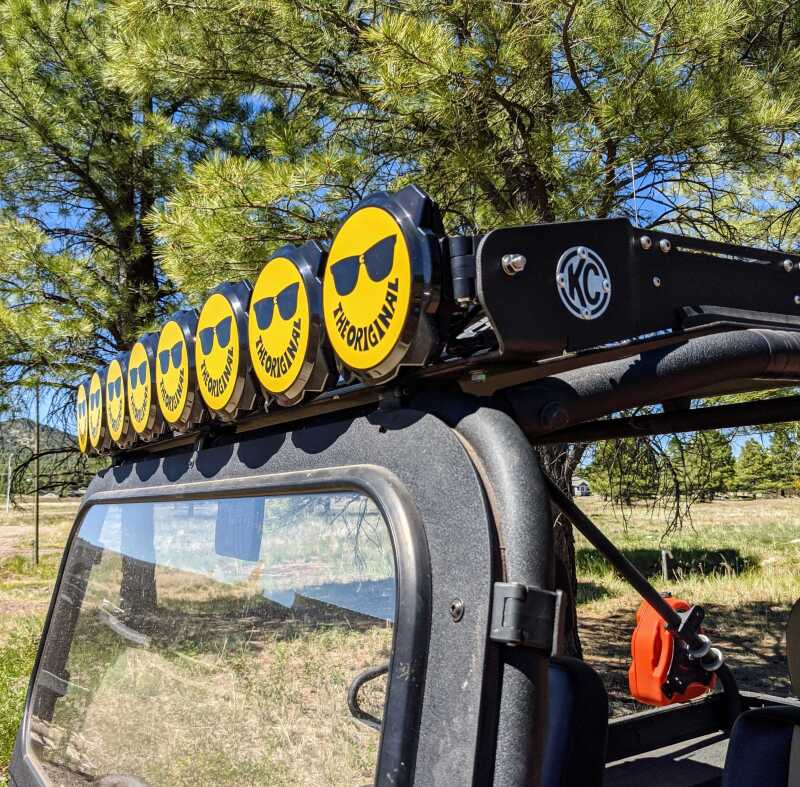 KC HiLiTES 6in. Hard Cover for Gravity Pro6 LED Lights (Single) - Smiley Face- Yellow/Black KC Logo-Light Covers and Guards-KC HiLiTES
