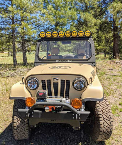 KC HiLiTES 6in. Hard Cover for Gravity Pro6 LED Lights (Single) - Smiley Face- Yellow/Black KC Logo-Light Covers and Guards-KC HiLiTES