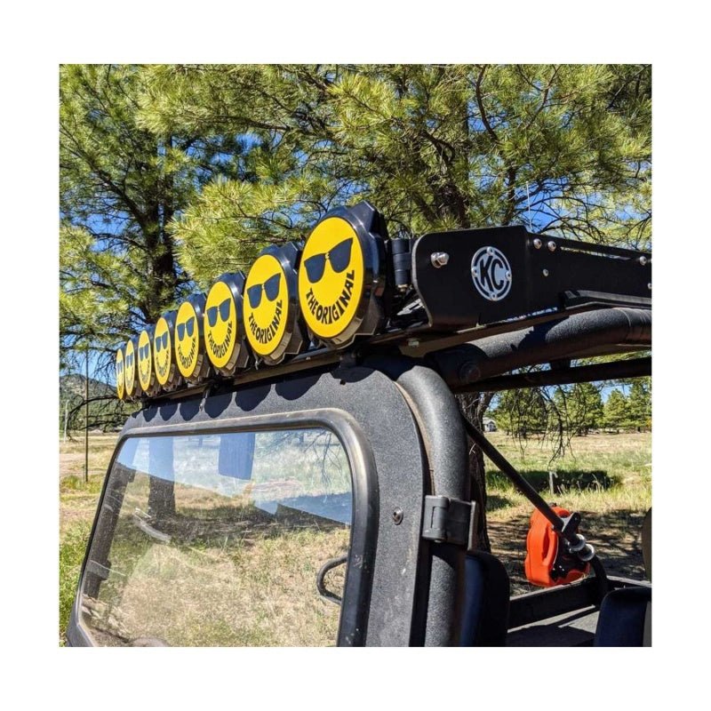 KC HiLiTES 6in. Hard Cover for Gravity Pro6 LED Lights (Single) - Smiley Face- Yellow/Black KC Logo-Light Covers and Guards-KC HiLiTES