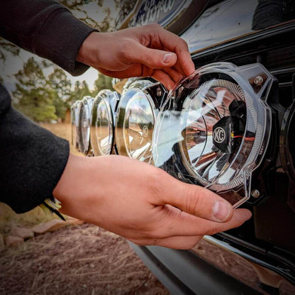 KC HiLiTES 6in. Light Shield for Gravity Pro6 LED Lights (Single) - Clear-Light Covers and Guards-KC HiLiTES