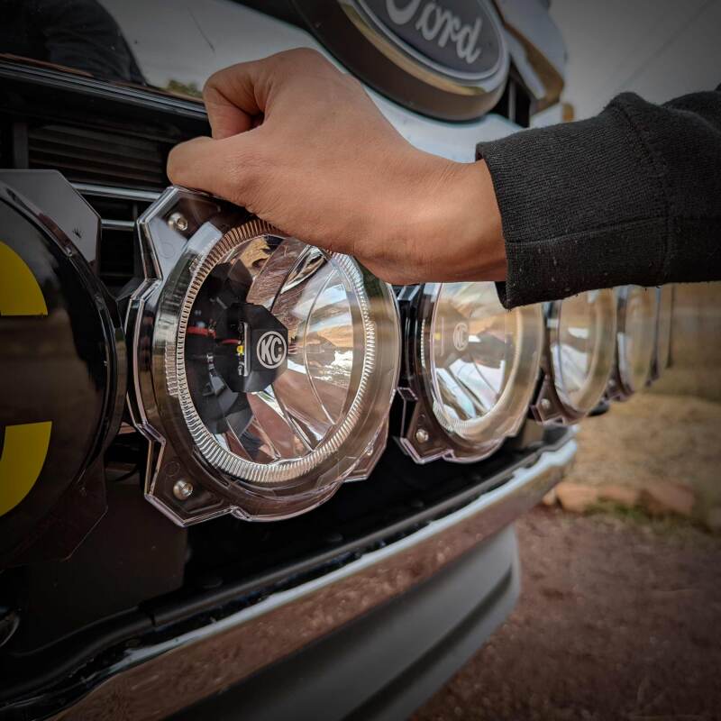 KC HiLiTES 6in. Light Shield for Gravity Pro6 LED Lights (Single) - Clear-Light Covers and Guards-KC HiLiTES