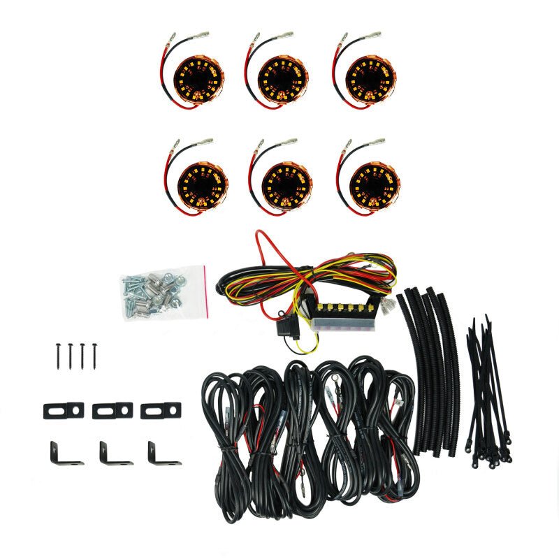 KC HiLiTES Cyclone V2 LED - Rock Light - 6-Light System - Amber - 5W Flood Beam-Light Bars & Cubes-KC HiLiTES